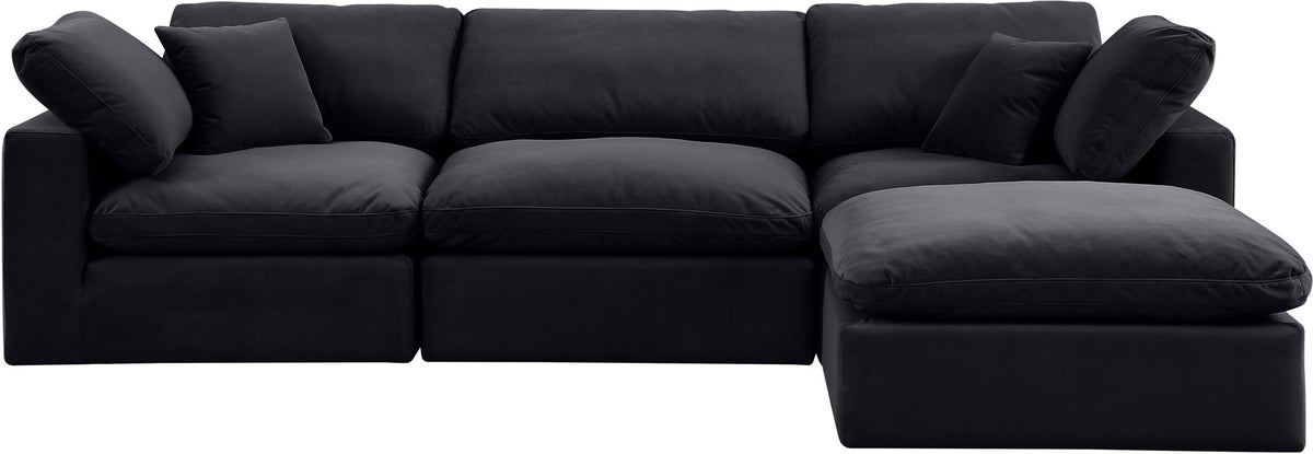 Comfy - 4 Piece Velvet Modular Sectional With Chaise