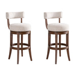 Mystic - Solid Wood Upholstered 30" Bar Height Swivel Barstool