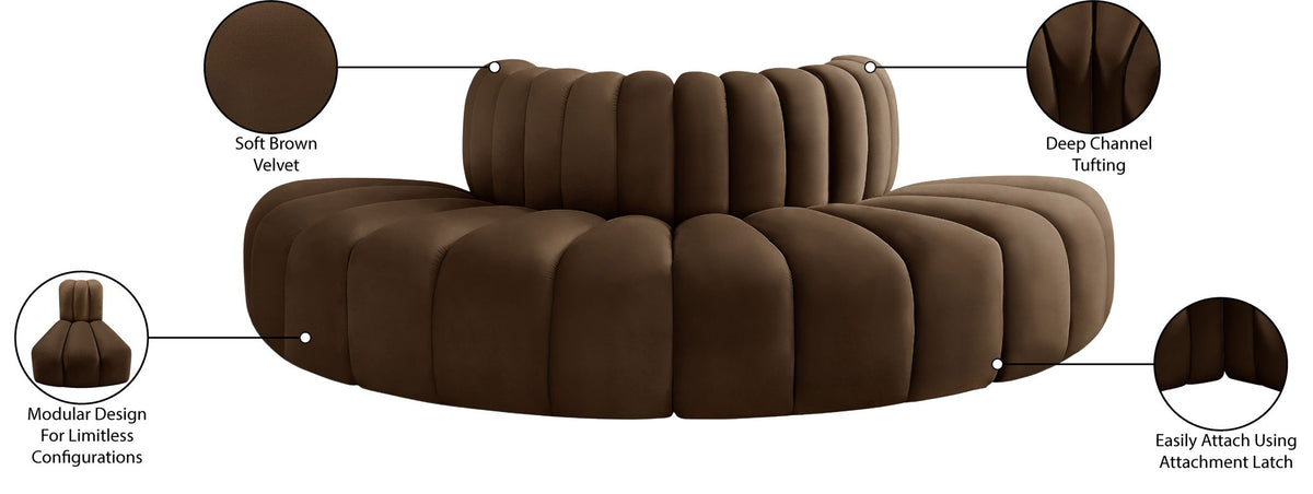 Arc - Velvet 4 Piece Modular Sofa