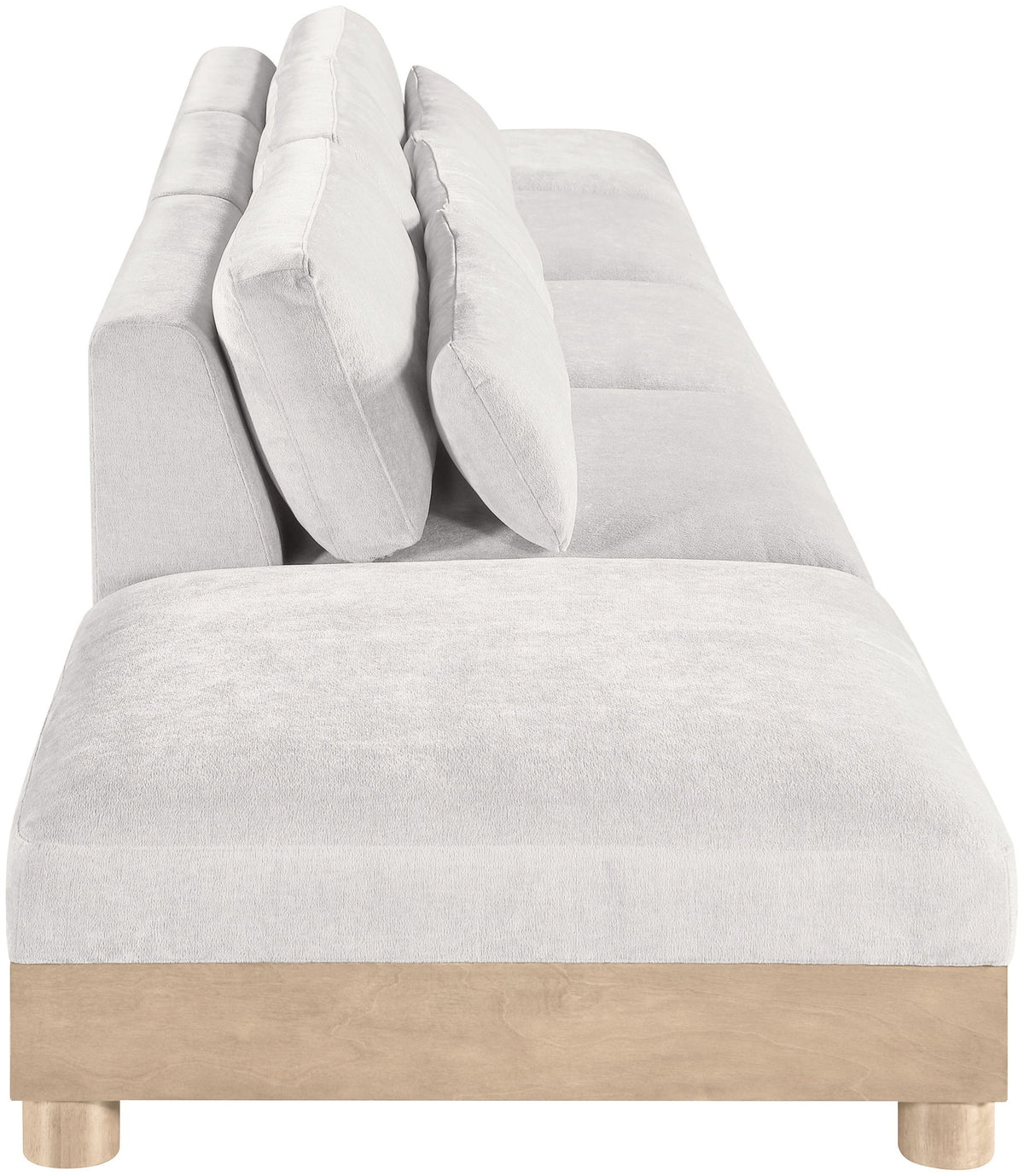 Turin - Chenille Fabric Upholstered Modular Sectional - White