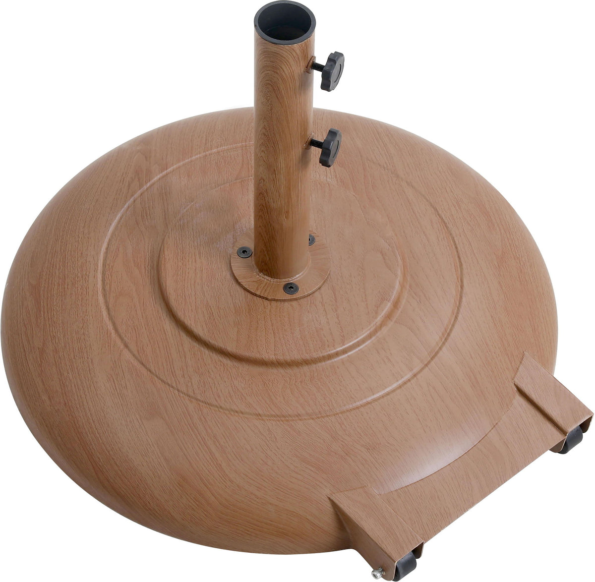 Fiji - Aluminum Patio Umbrella With Round Teak And Black Base