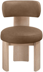 Atelier - Vegan Leather Upholstered Dining Chair (Set of 2) - Painted Natural Frame