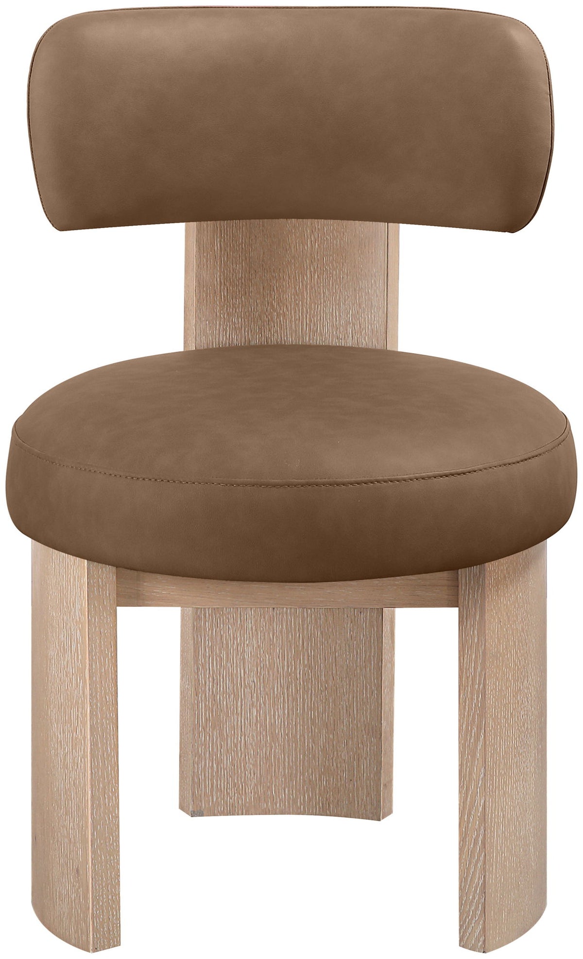 Atelier - Vegan Leather Upholstered Dining Chair (Set of 2) - Painted Natural Frame