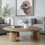 Tiernan - Reclaimed Oak Round Coffee Table - Woodtone