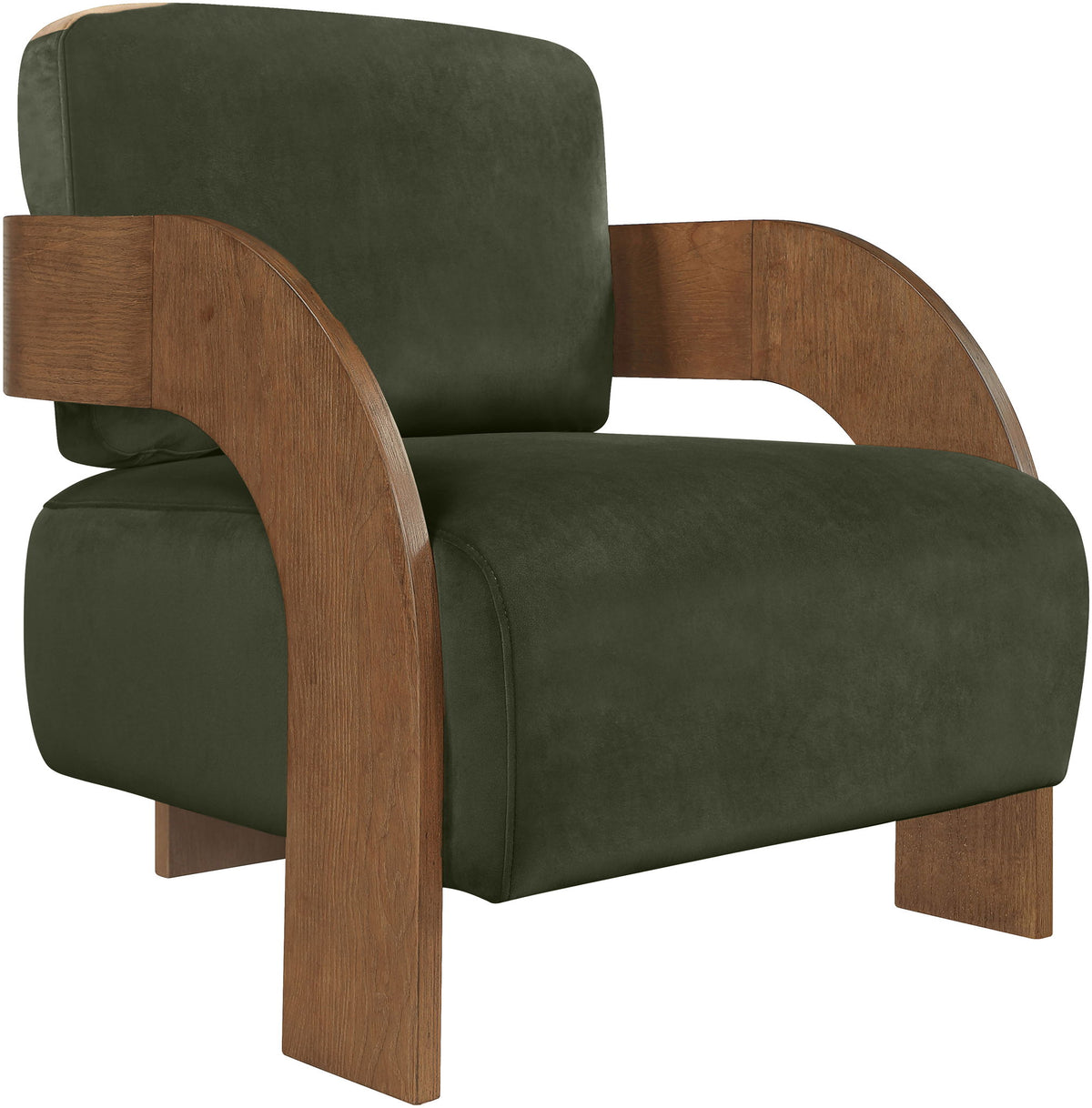 Cedra - Velvet Performance Fabric Upholstered Accent Chair - Brown Frame