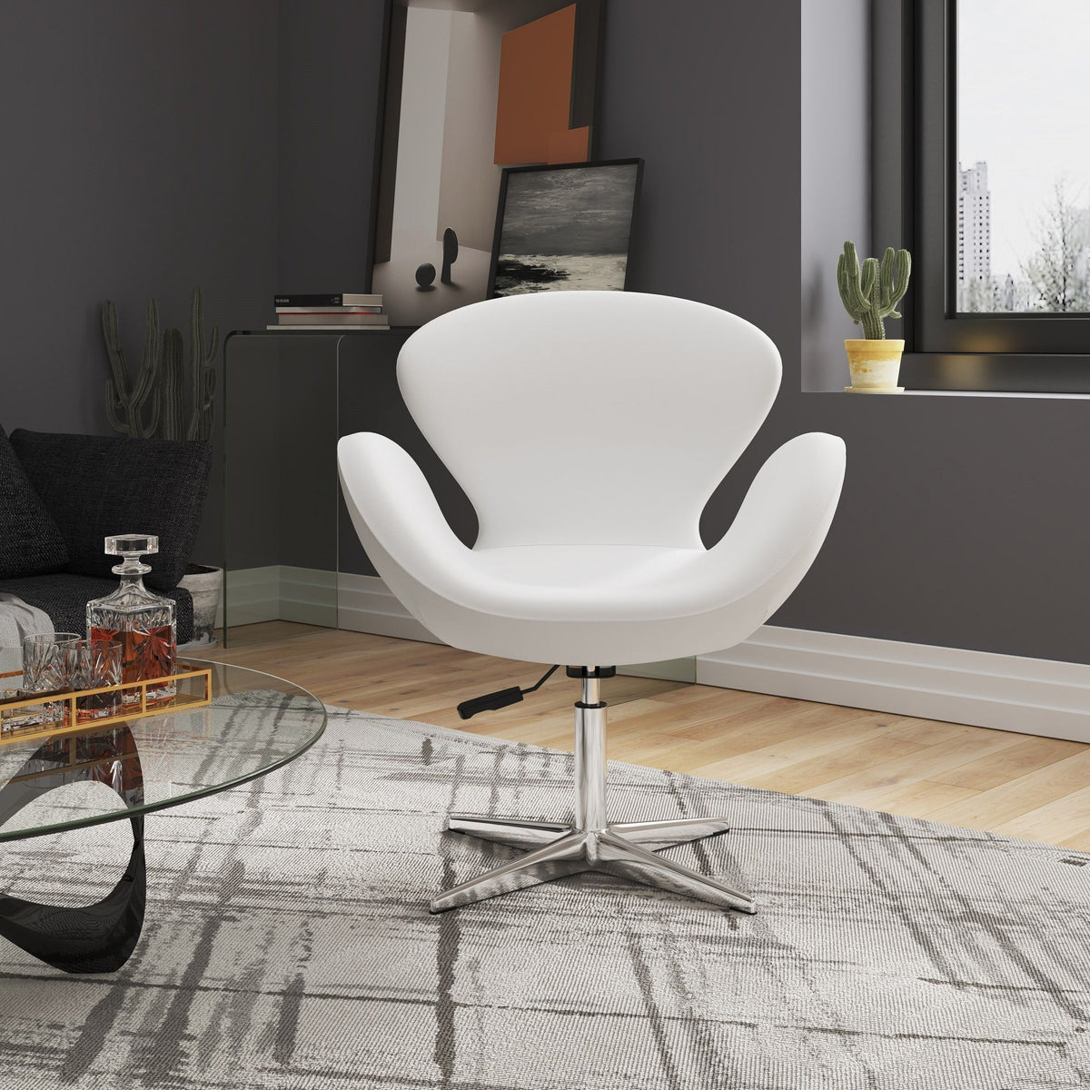 Manhattan Raspberry - Swivel Lounge Chair