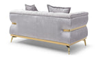 Eaton - Loveseat - Shiny Silver