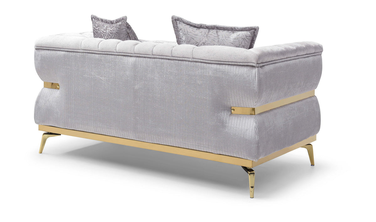 Eaton - Loveseat - Shiny Silver