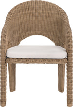 Seacrest - Olefin Water Resistant Fabric And Wicker Outdoor Patio Dining Chair