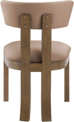 Lavrin - Vegan Leather Upholstered Dining Side Chair (Set of 2) - Walnut Base