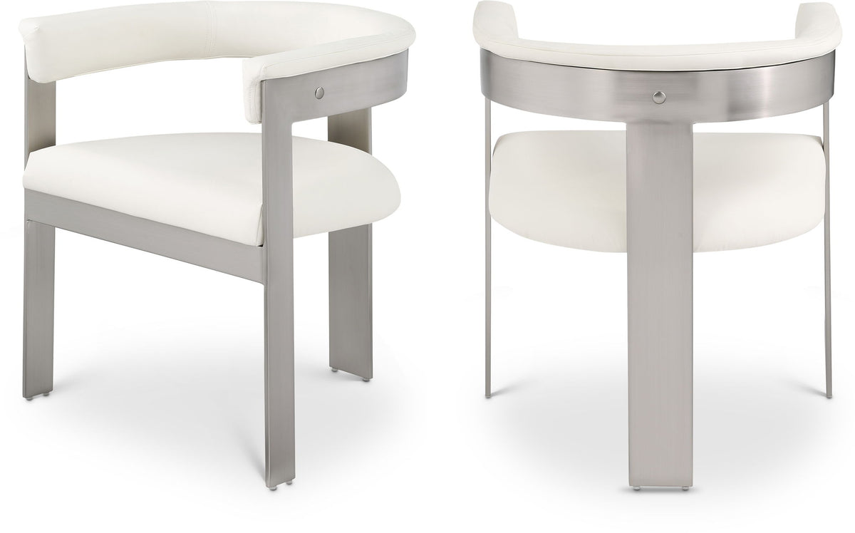 Romeo - Faux Leather Dining Chair With Silver Base (Set of 2)