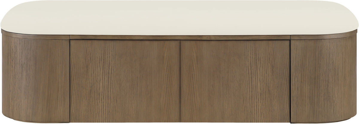 Velden - Upholstered Storage Bench With Stained Brown Base