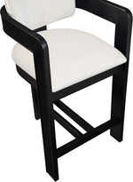 Sacha - Velvet Stool With Black Base
