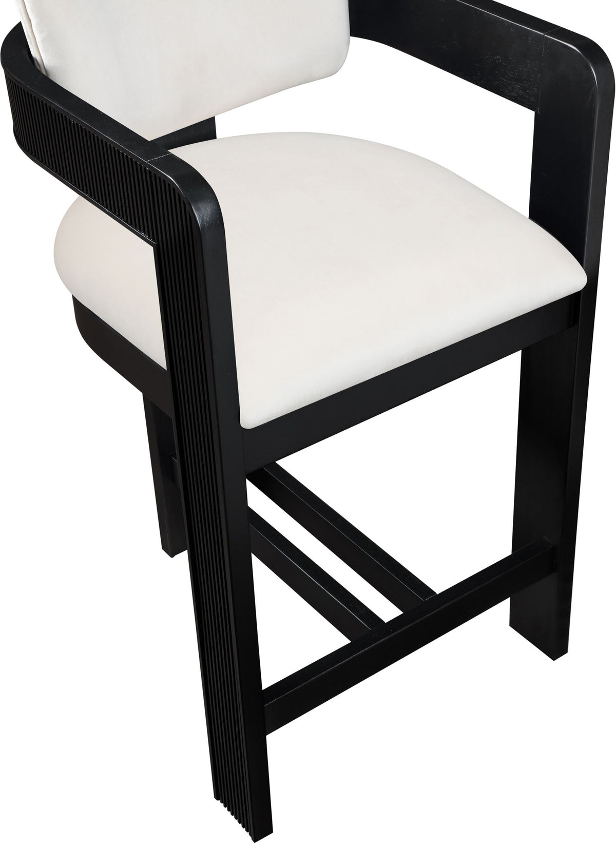 Sacha - Velvet Stool With Black Base