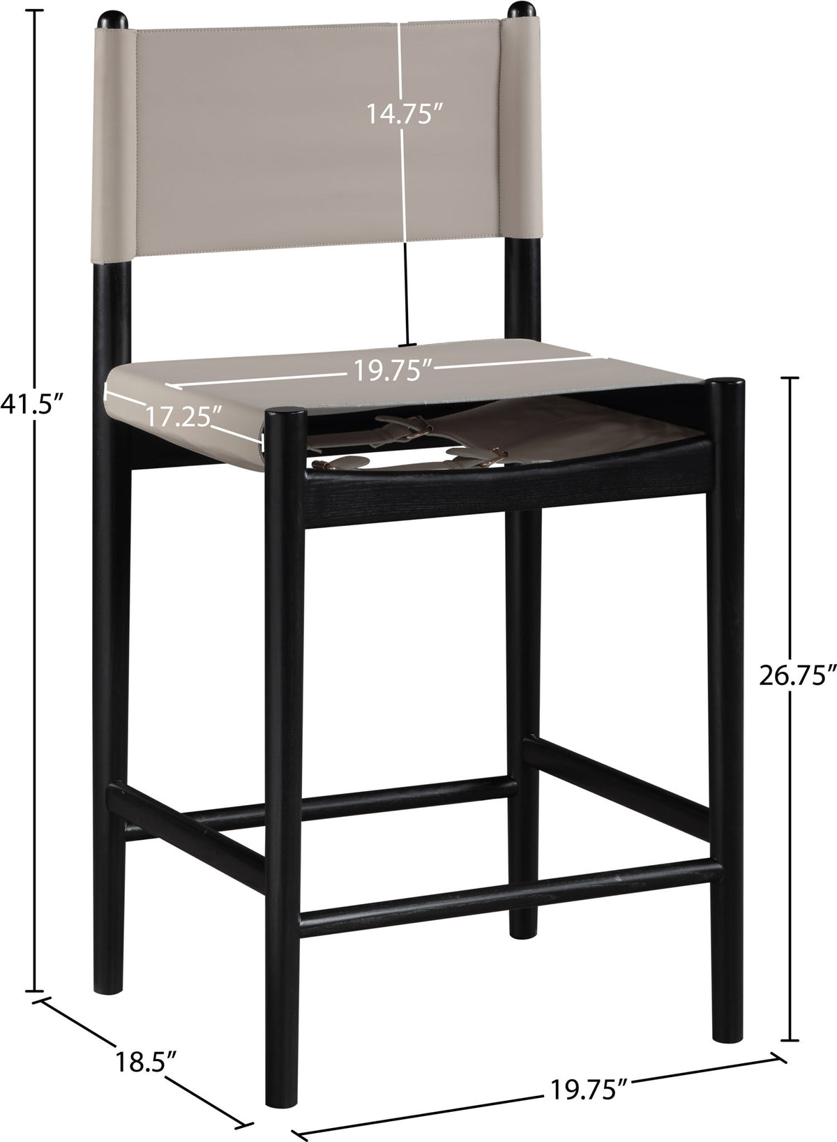 Rawlins - Counter Stool - Black Frame