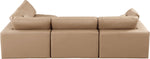Comfy - 4 Piece Faux Leather Modular Armless Sectional - Tan