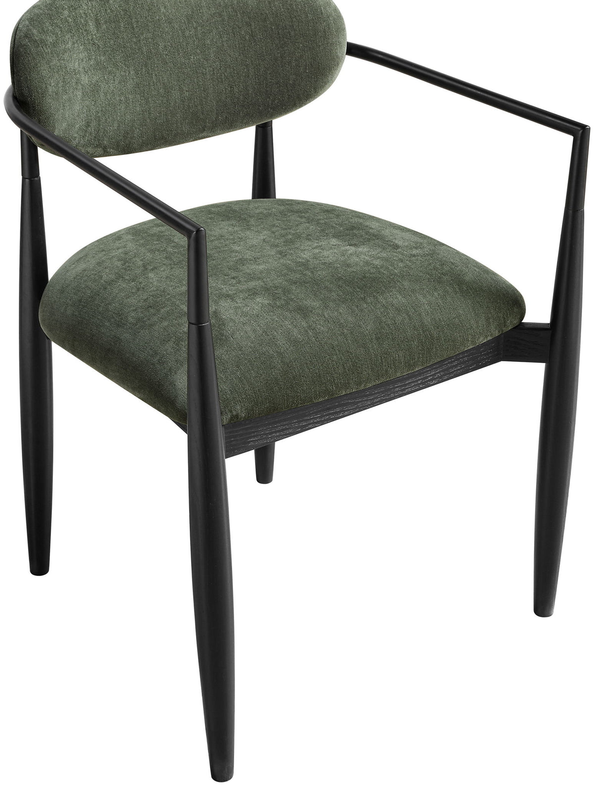 Riccio - Fabric Dining Arm Chair (Set of 2) - Black Frame