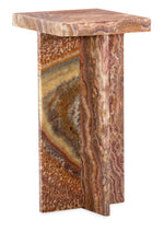 Melange - Denys Spot Table - Red / Light Brown