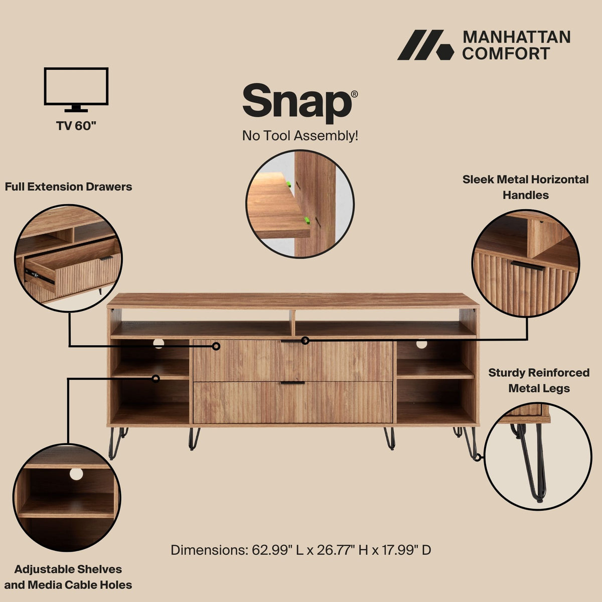 Manhattan Dumbo - Fluted TV Stand