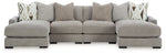 Aslan Court - Sectional With Ottoman Set
