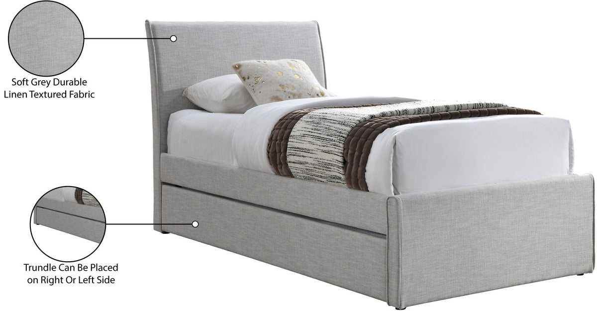 Myles - Linen Twin Trundle Bed