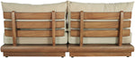 Mirella - 2 Piece Water Resistant Fabric 74" Upholstered Outdoor Patio Modular Armless Loveseat