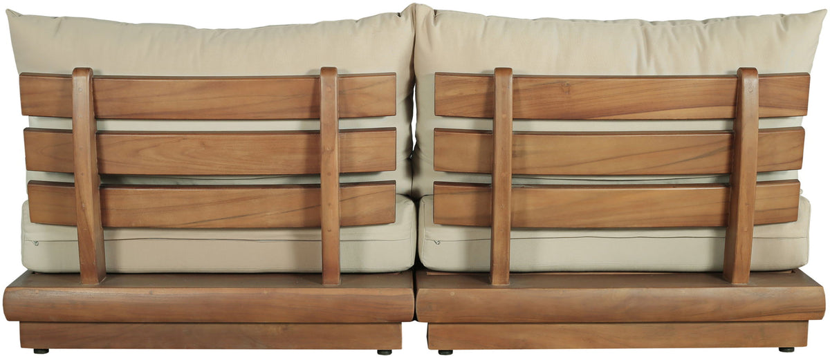 Mirella - 2 Piece Water Resistant Fabric 74" Upholstered Outdoor Patio Modular Armless Loveseat