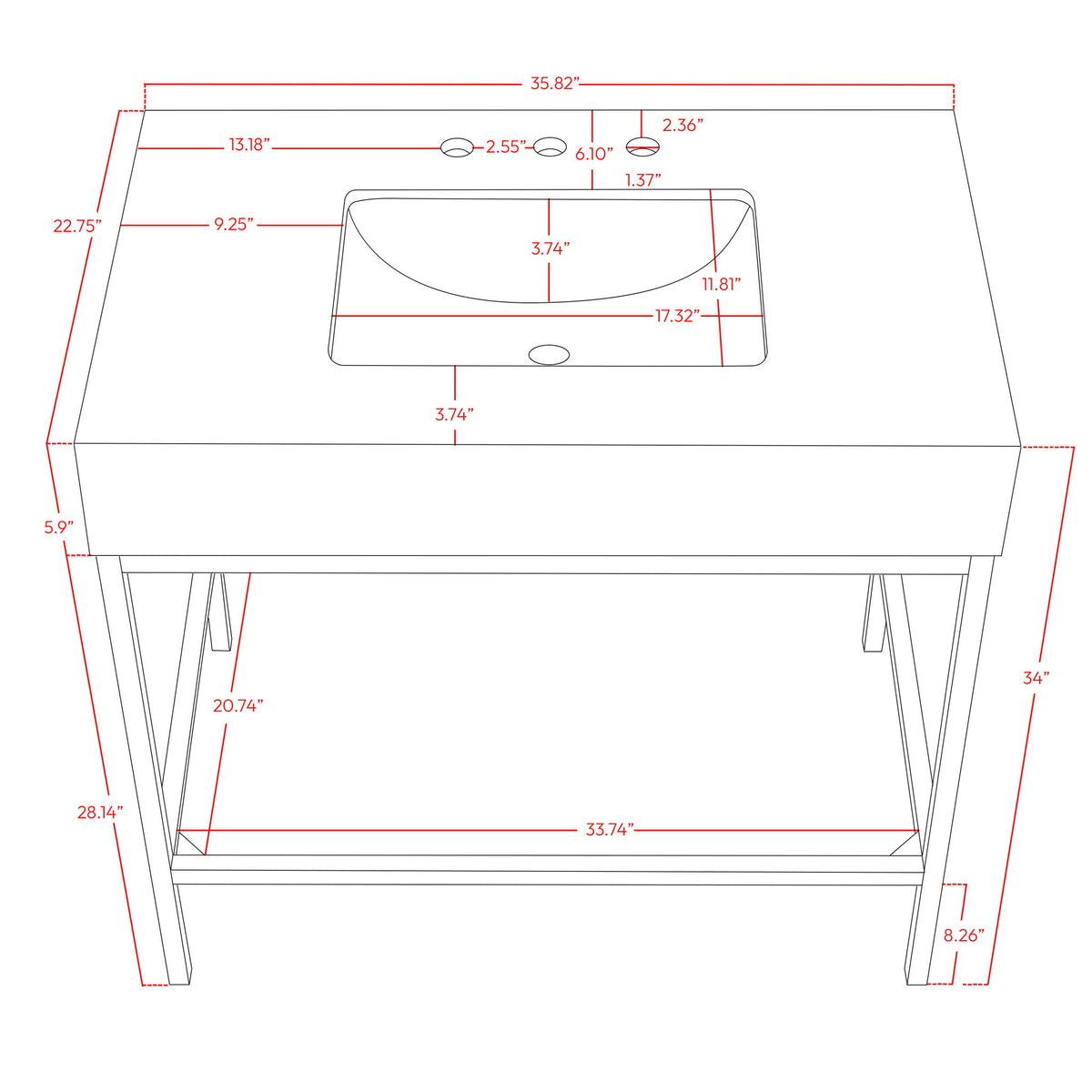 Marmo - Engineered Marble Bathroom Vanity With Gold Base