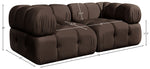 Orin - Velvet Performance Fabric Upholstered 2 Piece Modular Sofa (2 Corner Chairs)