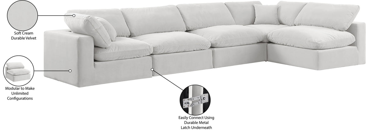 Comfy - 5 Piece Velvet Modular Sectional