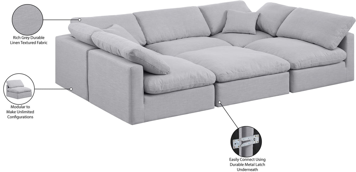 Indulge - Linen 6 Piece Modular Sectional
