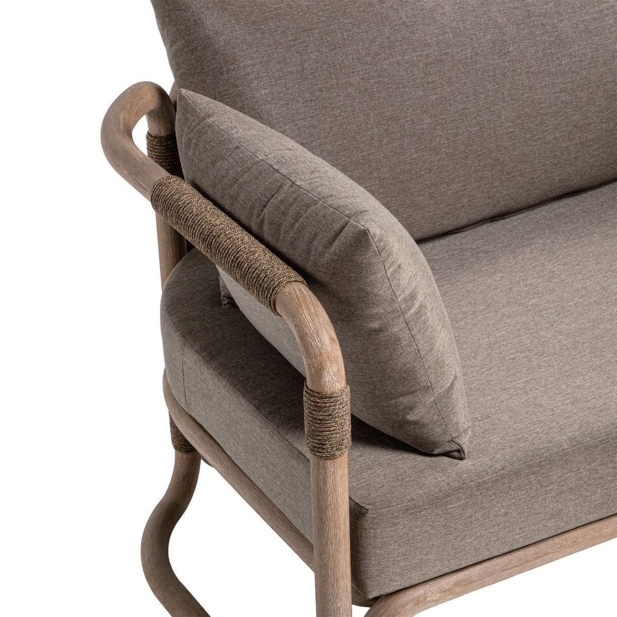 Baja - 79" Outdoor Sofa With Cushions - Brown Wire-Brushed Eucalyptus / Brown