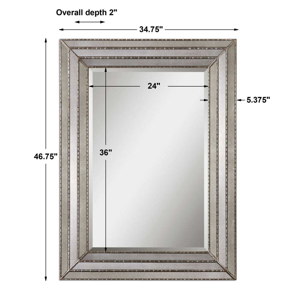 Seymour - Mirror - Antique Silver