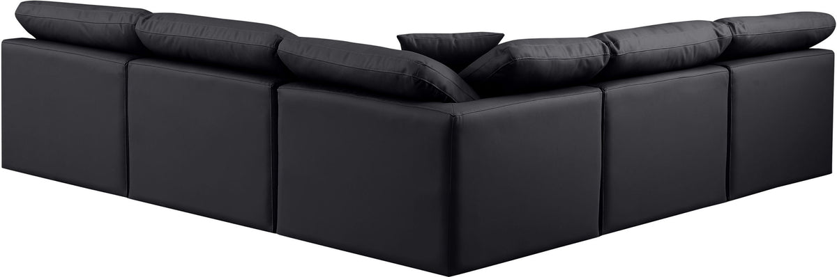 Indulge - Faux Leather 5 Piece Modular Corner Armless Sectional