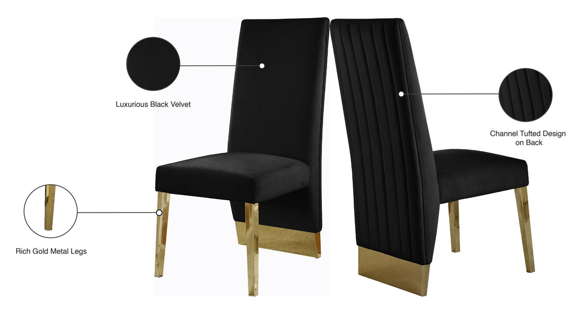 Porsha - Dining Chair with Gold Legs (Set of 2)
