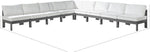 Nizuc - Outdoor Patio 9 Piece Modular Sectional With Gray Frame