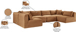 Shaggy - Fabric 6 Piece Modular U-Shaped Armless Sectional