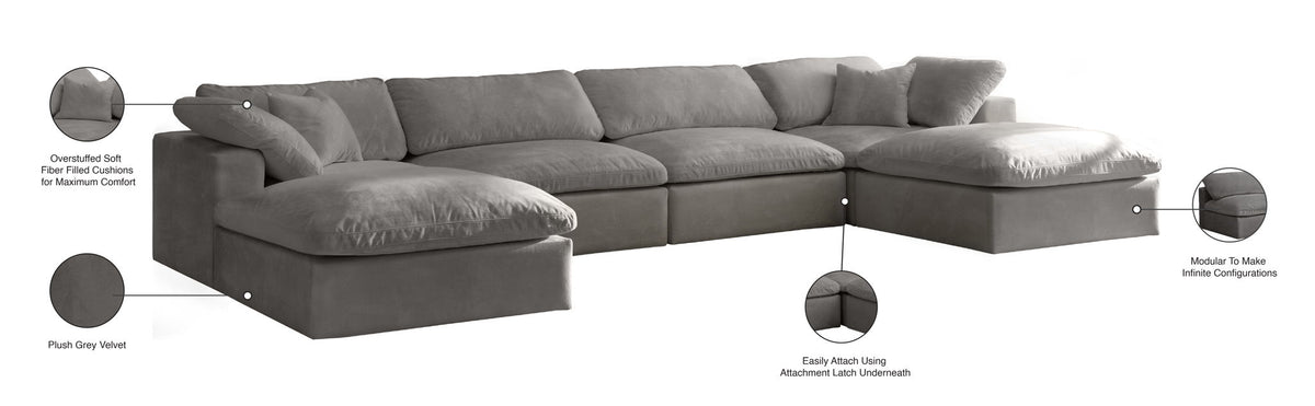 Cozy - 6 Piece Modular Double Chaise Sectional