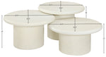 Emara - 3 Piece Concrete And Fiberglass Indoor / Outdoor Coffee Table