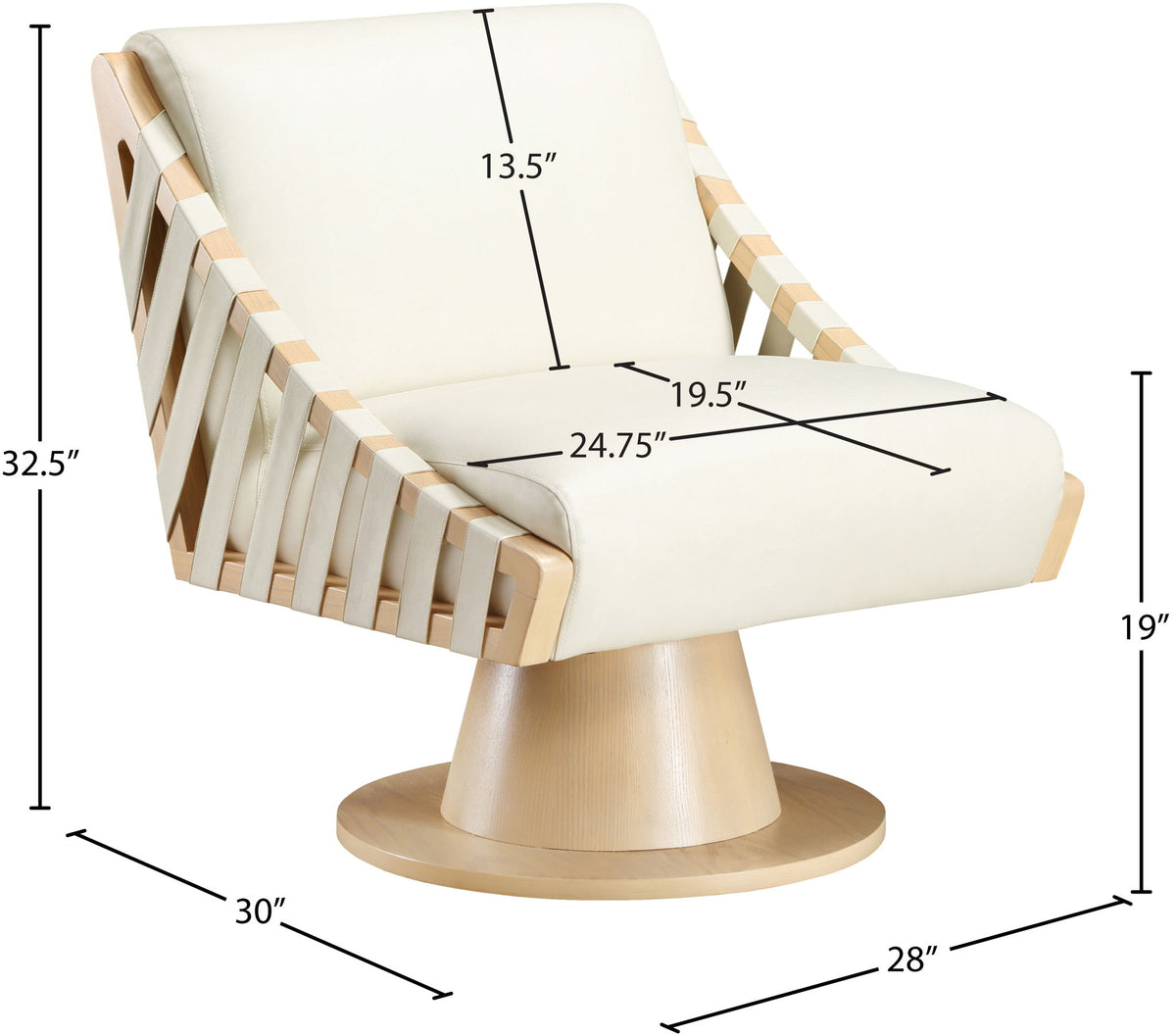 Millwin - Swivel Accent Chair With Natural Base