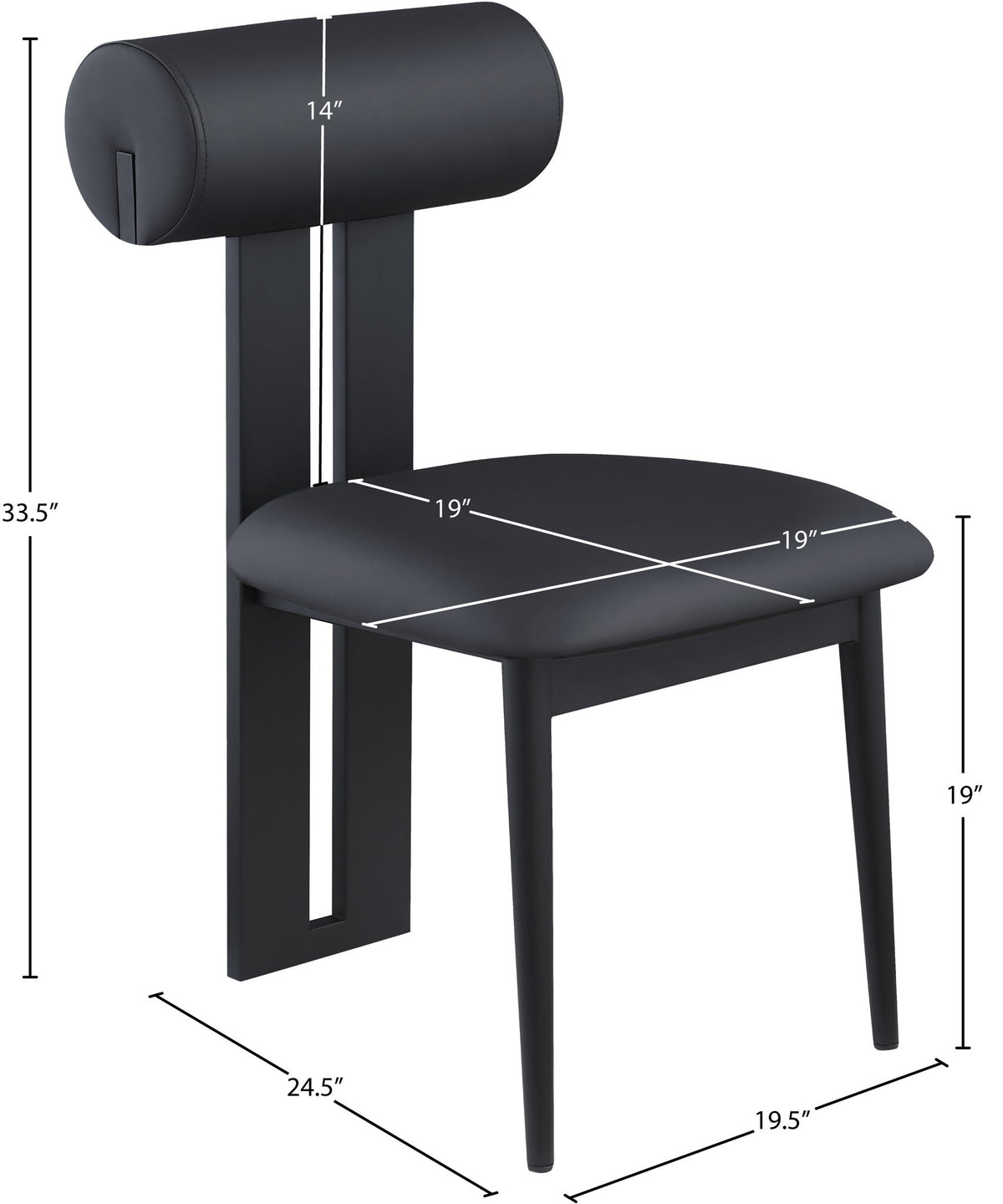 Dario - Faux Leather Dining Chair With Black Frame (Set of 2)