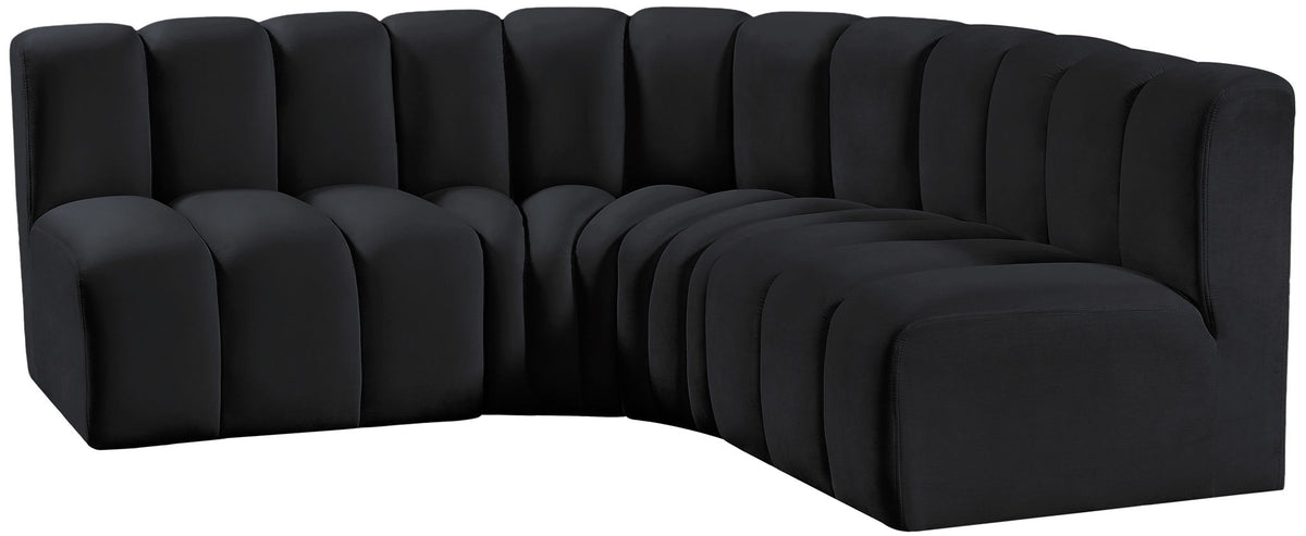 Arc - Velvet 4 Piece Corner Modular Sofa
