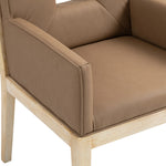 Gwendolyn - Faux Leather Dining Arm Chair With Natural Frame