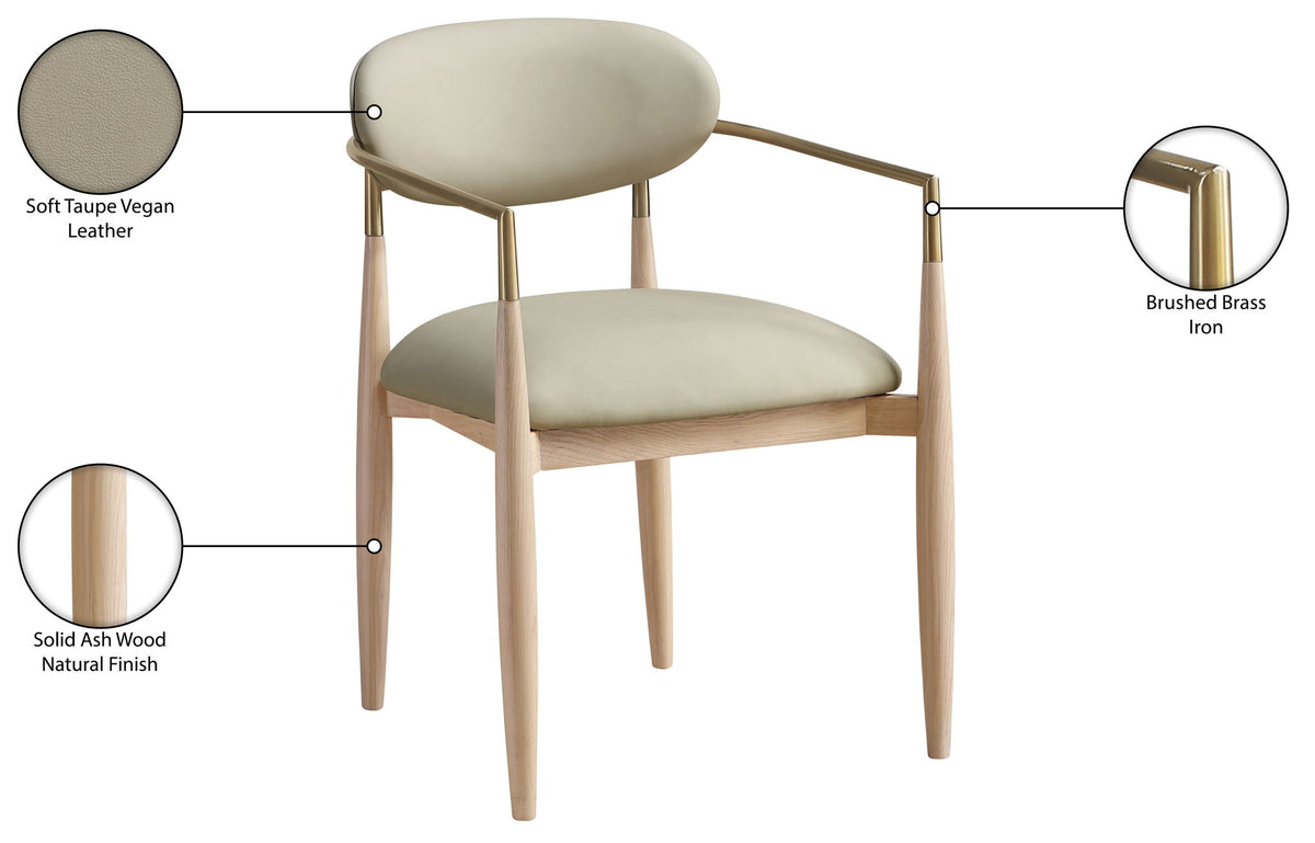 Riccio - Dining Arm Chair (Set of 2) - Natural And Gold Frame