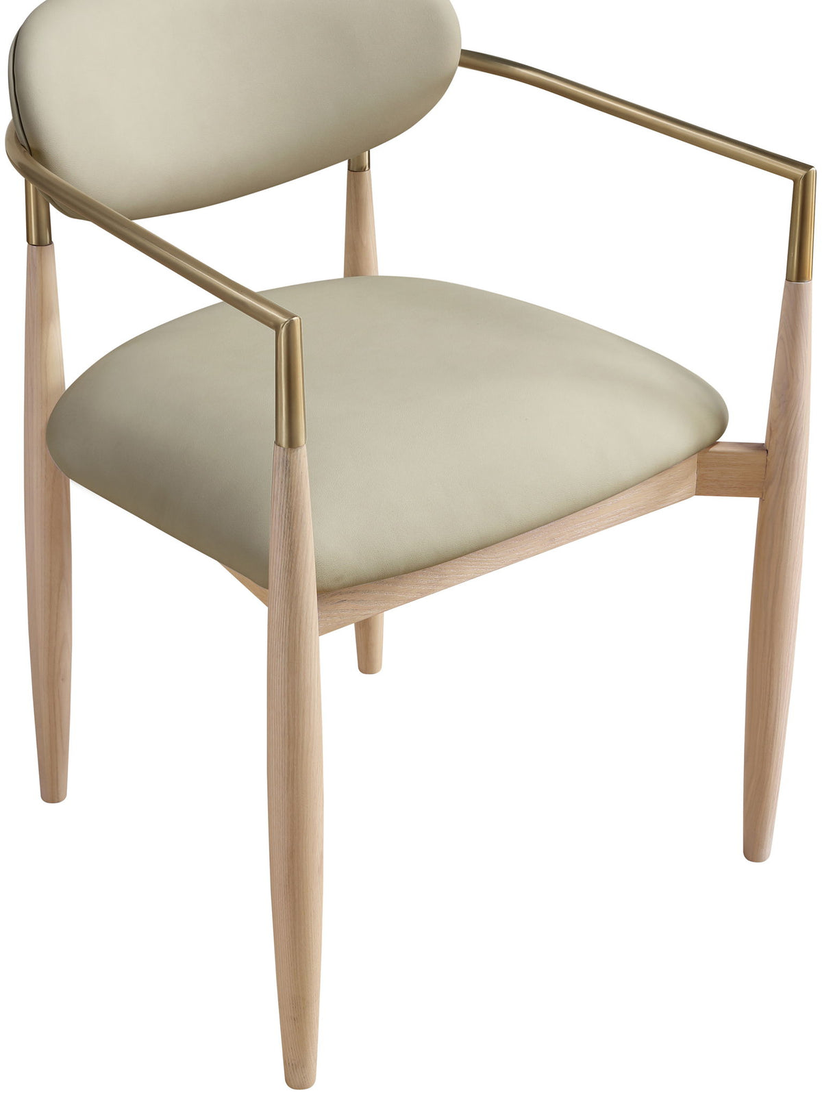 Riccio - Dining Arm Chair (Set of 2) - Natural And Gold Frame