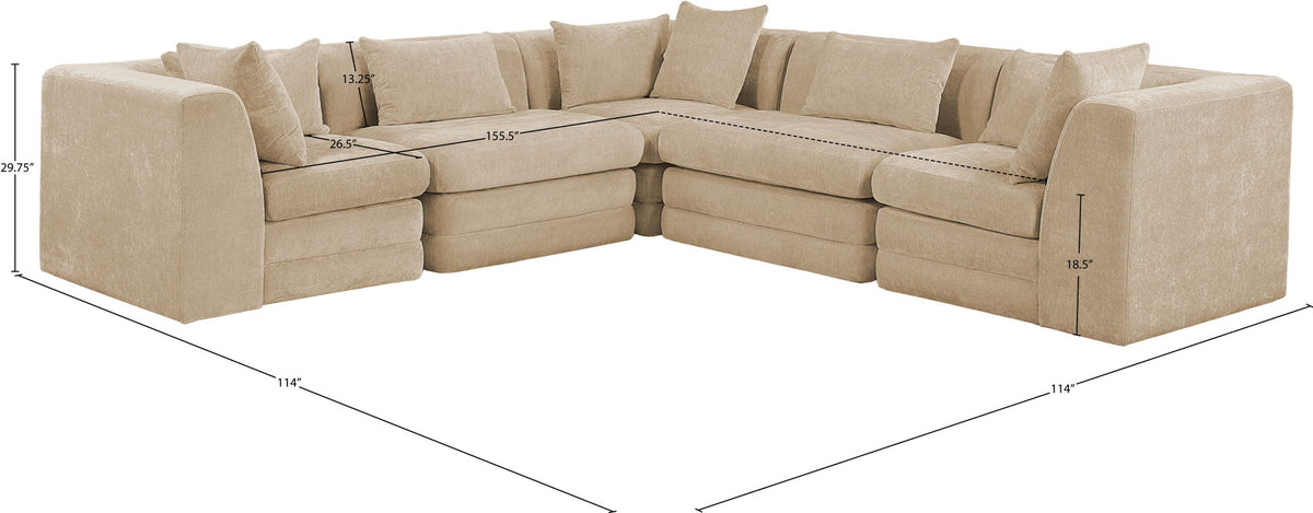 Stellar - 5 Piece Upholstered Modular Sectional