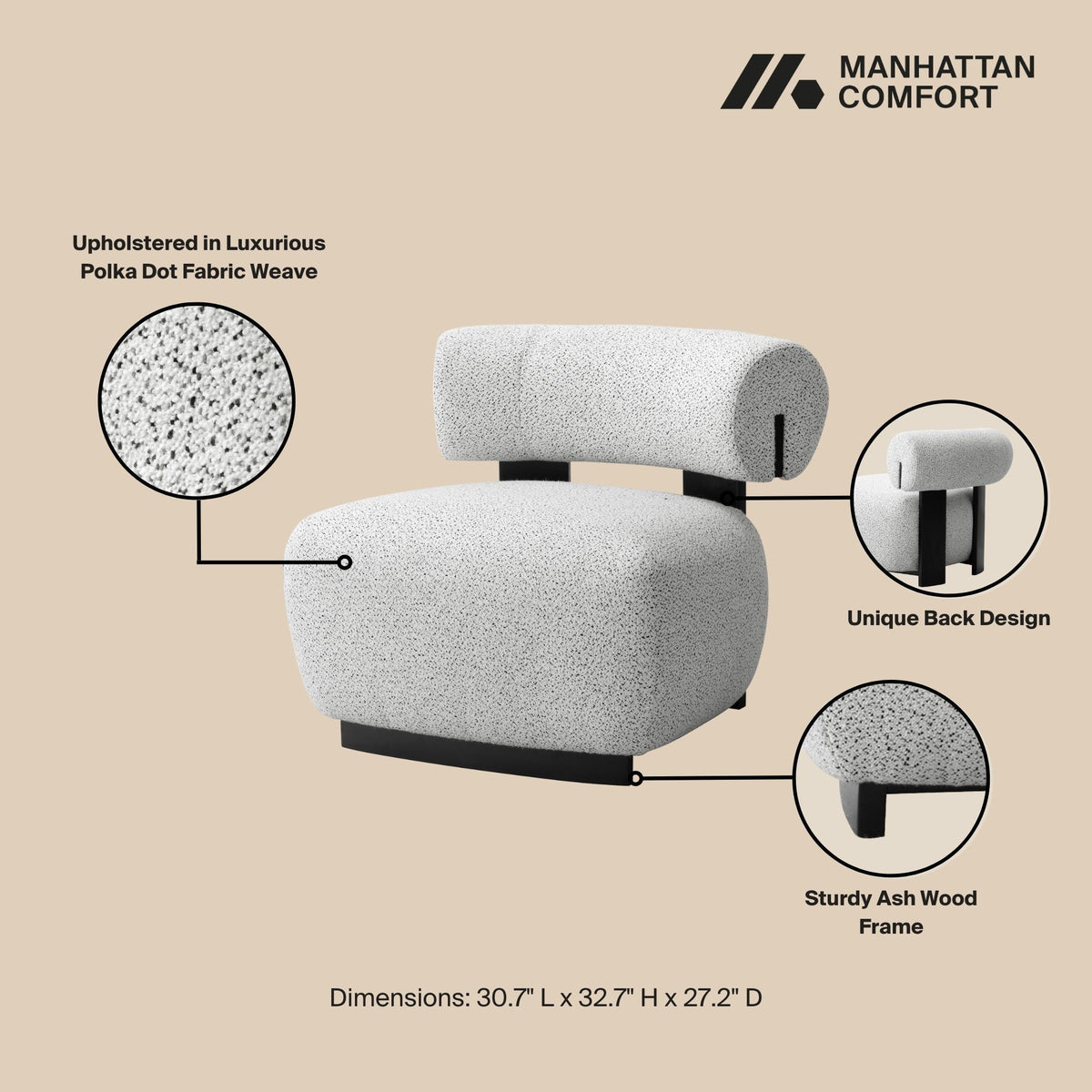 Bartow - Lounge Chair - Ivory Multi