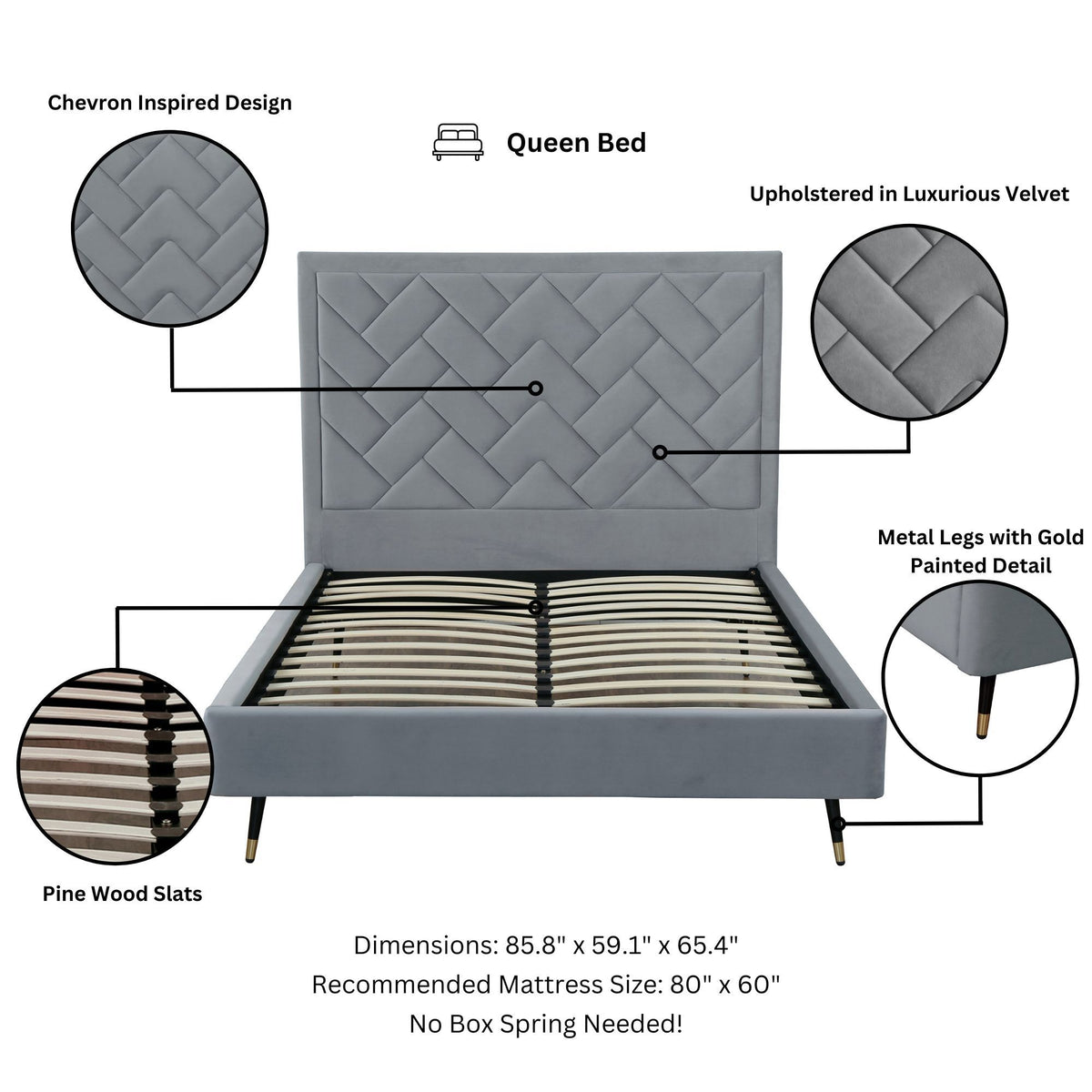 Manhattan Crosby - Upholstered Platform Bed