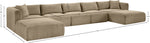 Shaggy - Fabric 6 Piece Modular Sectional With Chaise And Ottoman