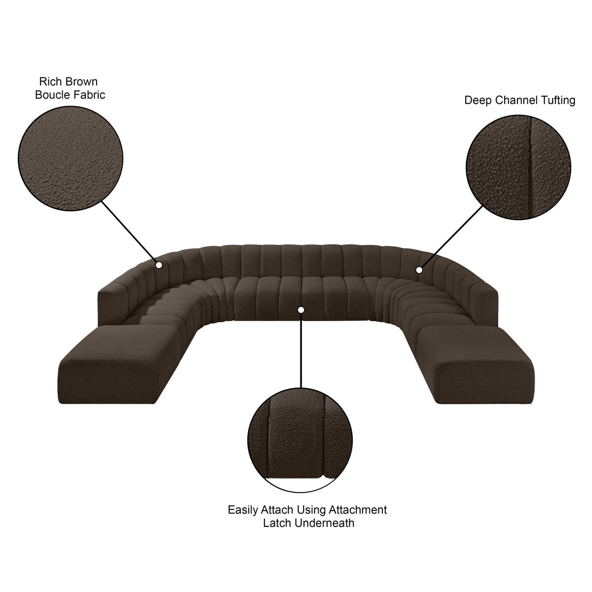 Arc - Boucle Fabric Modular Sectional